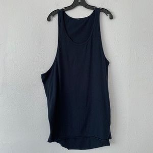 OAK NYC raw hem, single side cowl, long tank top